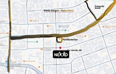 Localização da Nexxo, Av. Lavras 141, Petrópolis / Bela Vista